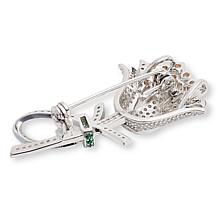 Radiance by Absolute™ 2.24ctw Sterling Silver Pavé Flower Pin/Pendant