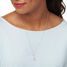 Radiance by Absolute™ 24" Sterling Silver Hamsa  Hand Pavé Y-Necklace