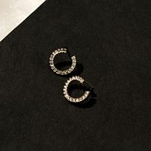 Radiance by Absolute™ 2.43ctw Baguette and Round Flat Hoop Earrings