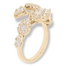 Radiance by Absolute™ 2.50ctw Pear-Shaped Halo Bypass Ring