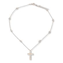 Radiance by Absolute™ 2.50ctw Platinum-Plated Cross Necklace