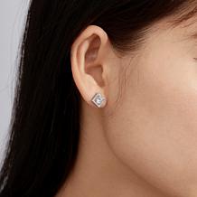 Radiance by Absolute™ 2.63ctw Round Stone Square Pendant and Earrings