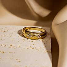 Radiance by Absolute™ .26ctw Starburst Dome Stack Ring