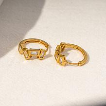 Radiance by Absolute™ .36ctw Scattered Baguette Hugger Hoop Earrings