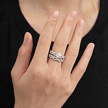 Radiance by Absolute™ 3.95ctw Twist-Shank Solitaire Ring 2-piece Set