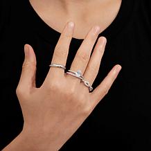 Radiance by Absolute™ 6.08ctw Solitaire and Band Ring 4-piece Set
