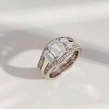 Radiance by Absolute™ 6.10ctw 3-Stone Emerald-Cut Engagement Ring Set