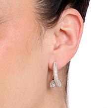 Radiance by Absolute™ 6.15ctw Pear and Pave' Bypass Hoop Earrings