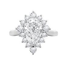 Radiance by Absolute™ 7.16ctw Pear and Pavé Halo Ring
