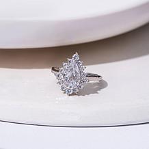 Radiance by Absolute™ 7.16ctw Pear and Pavé Halo Ring