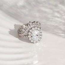 Radiance by Absolute™ 7.61ctw Oval Halo Boxed Bridal Ring 2-piece Set