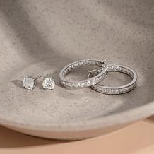 Radiance by Absolute™ 8.64ctw Hoop and Stud Earrings 2-piece Set