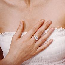 Radiance by Absolute™ 9.34ctw Emerald-Cut and Round 3-Stone Ring