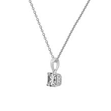 Radiance by Absolute™ Asscher Cut and Round Solitaire Pendant Necklace