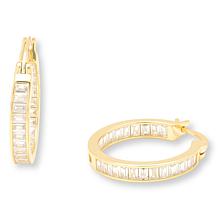 Radiance by Absolute™ Baguette Cut Inside-Outside Hoop Earrings