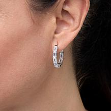 Radiance by Absolute™ Emerald Cut 3/4" Inside-Outside Hoop Earrings