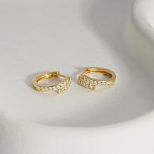 Radiance by Absolute™ Gold-Plated 0.78ctw Twin Pavé Mini Hoop Earrings