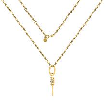 Radiance by Absolute™ Gold-Plated Round Stone Key Pendant with Chain