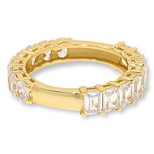 Radiance by Absolute™ Goldtone 1/2 and 1/2 Comfort Band Eternity Ring