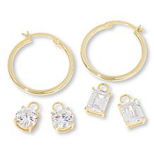 Radiance by Absolute™ Hoop Earrings with Removable Drops