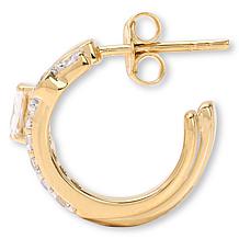 Radiance by Absolute™ Goldtone Sterling Silver CZ Hoop Earrings