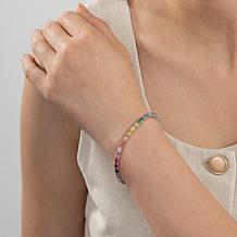 Radiance by Absolute™ Oval Stone Rainbow Tennis Bracelet