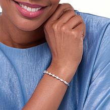 Radiance by Absolute™ Pavé and Prong Heart Cut Hinged Bangle Bracelet