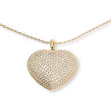 Radiance by Absolute™ Pavé Heart Pendant with 18" Chain