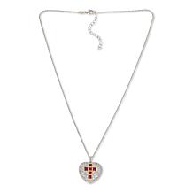 Radiance by Absolute™ Pavé Heart with Cross Pendant with Chain