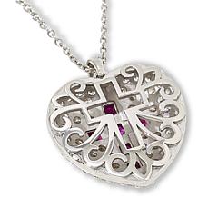 Radiance by Absolute™ Pavé Heart with Cross Pendant with Chain