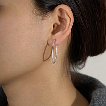 Radiance by Absolute™ Platinum-Plated 1.47ctw Oval Hoop Earrings