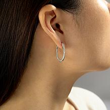 Radiance by Absolute™ Platinum-Plated 1.97ctw Oval Hoop Earrings