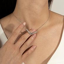 Radiance by Absolute™ Platinum-Plated Baguette Curved Drape Necklace
