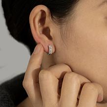Radiance by Absolute™ Platinum-Plated Emerald Cut Mini Hoop Earrings