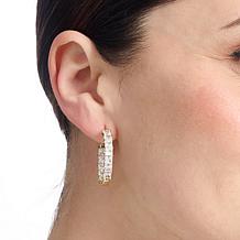 Radiance by Absolute™ Princess Cut 1" Inside-Outside Hoop Earrings