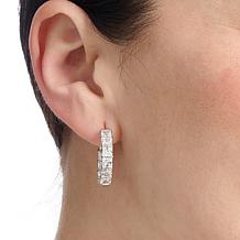 Radiance by Absolute™ Princess Cut 3/4" Inside-Outside Hoop Earrings