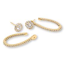 Radiance by Absolute™ Round Halo Convertible Stud Hoop Earrings
