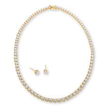 Radiance by Absolute™ Round Tennis Necklace and Stud Earrings Set
