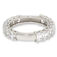 Radiance by Absolute™ Silver 1/2 and 1/2 Comfort Band Eternity Ring