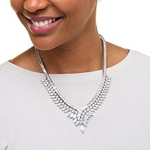 Radiance by Absolute™ Silvertone Bypass Cluster Line Necklace