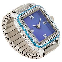 Radiance by Absolute™ Silvertone Rectangle Dial Ring Watch