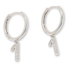 Radiance by Absolute™ Simulated Diamond Initial Huggie Hoop Earrings