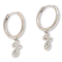 Radiance by Absolute™ Simulated Diamond Initial Huggie Hoop Earrings