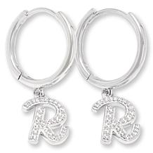 Radiance by Absolute™ Simulated Diamond Initial Huggie Hoop Earrings