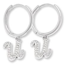 Radiance by Absolute™ Simulated Diamond Initial Huggie Hoop Earrings