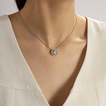 Radiance by Absolute™ Square and Pavé Floating Halo Pendant with Chain