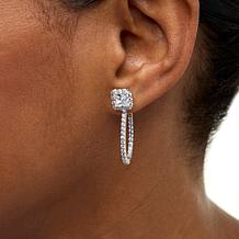 Radiance by Absolute™ Square Halo Convertible Stud Hoop Earrings