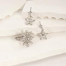 Radiance by Absolute™ Star Earrings and Snowflake Ring Jewelry Set