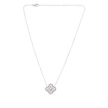 Radiance by Absolute™ Sterling Silver Baguette Floral Drop Necklace