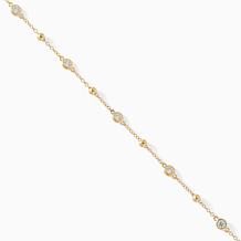 Radiance by Absolute™ Sterling Silver Bead Station Anklet